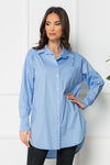 Camasa lunga asimetrica - DONYA - Bleu