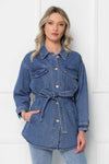 Jacheta lunga de blug cu cordon - LORENZA - Jeans