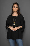 Tricou oversize cu lant - SIV - Negru