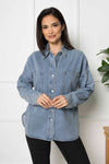 Camasa oversize de blug - TINA - Denim Deschis