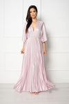 Rochie de ocazie plisata - VORIA - Roz Deschis