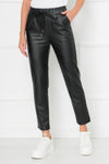 Pantaloni imitatie piele - RILEY - Negri