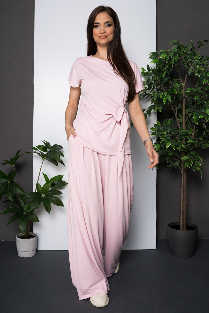 Compleu material elastic - OPHELIA - Roz Prafuit – BWEAR.RO