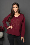 Bluza din bumbac - TREE - Wine