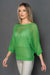 Bluza tricotata cu gaurele - ELISEA - Verde