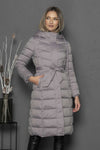 Geaca lunga cu cordon - ELAINE - Lila - Geaca Groasa - BWEAR.RO