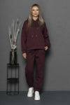 Trening plusat cu gluga - BE YOU - Wine - Trening/Compleu Gros - WS24