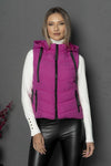 Vesta scurta cu gluga - MELLO - Fucsia - Vesta - B WEAR RO