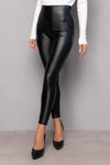 Colanti plusati imitatie piele - AVA - Negri - Colanti -B WEAR RO