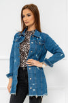 Geaca lunga VIVI de blugi - Jeans - Geaca de Blugi -B WEAR RO