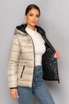 Geaca scurta cu doua fete - NEVADA - Beige - Geaca Groasa -B WEAR RO