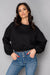 Hanorac oversize plusat - JULIA - Negru - Hanorac -BWEAR.RO